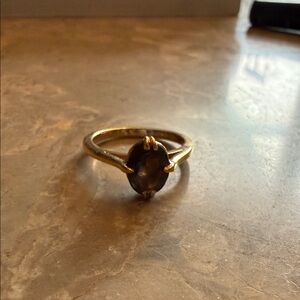 Vintage Avon 18k HGE genuine smoky topaz ring size 7